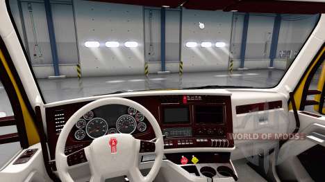 Белый интерьер в Kenworth T680 для American Truck Simulator