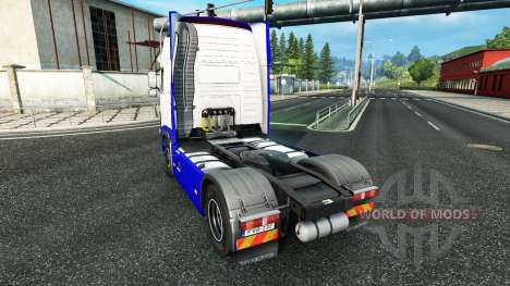 Скин Blue-White на тягач Volvo для Euro Truck Simulator 2