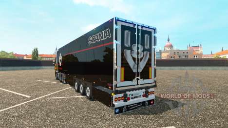 Скин V8 Scania Schmitz на полуприцеп для Euro Truck Simulator 2