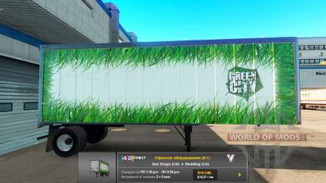 Полуприцепы UPS и Green City для American Truck Simulator
