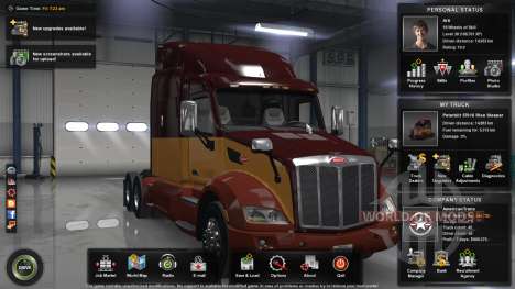 Максимальный уровень, деньги и открытая карта для American Truck Simulator