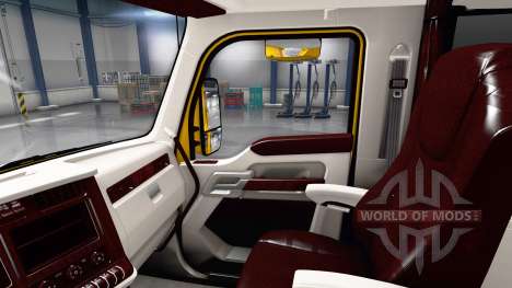 Белый интерьер в Kenworth T680 для American Truck Simulator