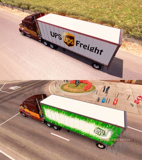 Полуприцепы UPS и Green City для American Truck Simulator