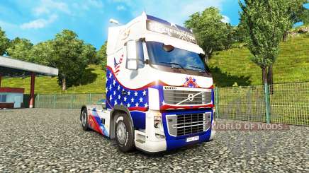 Скин Stars & Stripes на тягач Volvo для Euro Truck Simulator 2