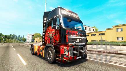 Скин Spiderman на тягач Volvo для Euro Truck Simulator 2