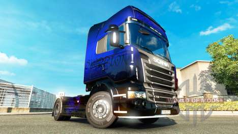 Скин Blue Scorpion на тягач Scania для Euro Truck Simulator 2