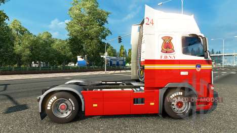 Скин FDNY 24 на тягач Volvo для Euro Truck Simulator 2