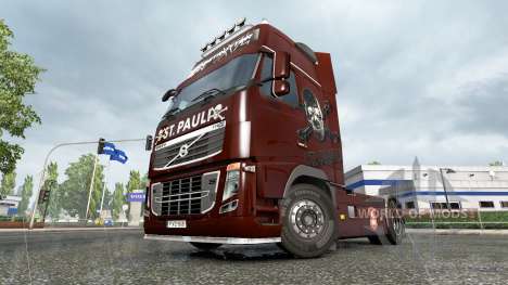 Скин FC St. Pauli на тягач Volvo для Euro Truck Simulator 2