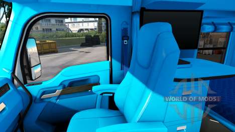 Голубой интерьер в Kenworth T680 для American Truck Simulator