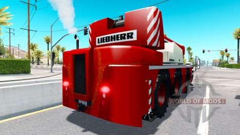 Автокран Liebherr в трафике для American Truck Simulator