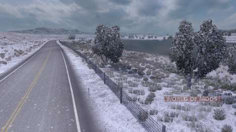 Зимний мод (Frosty Winter Weather Mod v1.0) для American Truck Simulator
