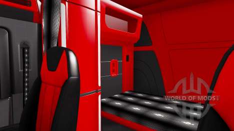 Окрас интерьера Peterbilt 579 в стиле Ferrari для American Truck Simulator