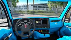 Голубой интерьер в Kenworth T680 для American Truck Simulator