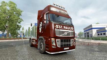 Скин FC St. Pauli на тягач Volvo для Euro Truck Simulator 2