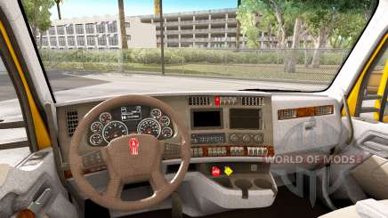 Светло-коричневый интерьер в Kenworth T680 для American Truck Simulator