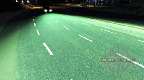Зелёный ксеноновый свет для American Truck Simulator