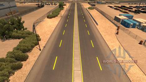 Жёлтая дорожная разметка для American Truck Simulator