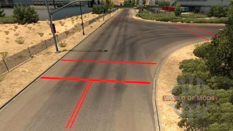Красная дорожная разметка для American Truck Simulator