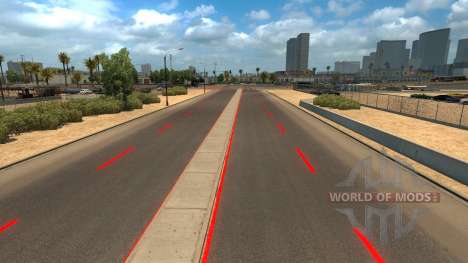 Красная дорожная разметка для American Truck Simulator
