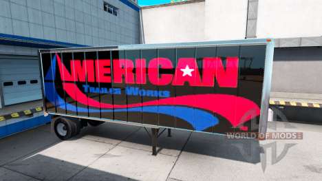 Скины UPS и American Trailer Works на полуприцеп для American Truck Simulator
