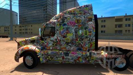 Sticker Bomb скин для Peterbilt 579 для American Truck Simulator
