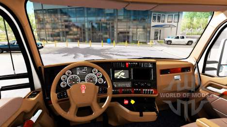 Коричневый интерьер в Kenworth T680 для American Truck Simulator