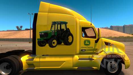 John Deere скин для Peterbilt 579 для American Truck Simulator