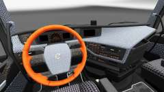 Клетчатый интерьер Volvo FH для Euro Truck Simulator 2