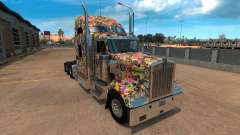 Sticker Bomb скин для Kenworth W900 для American Truck Simulator