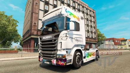 Скин Music на тягач Scania для Euro Truck Simulator 2