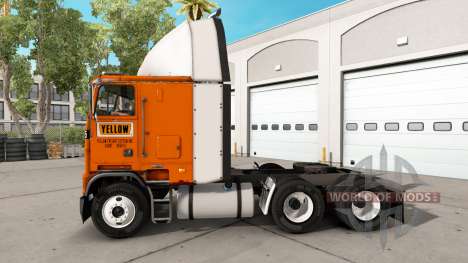 Скин Yellow Fright System на тягач Freightliner для American Truck Simulator