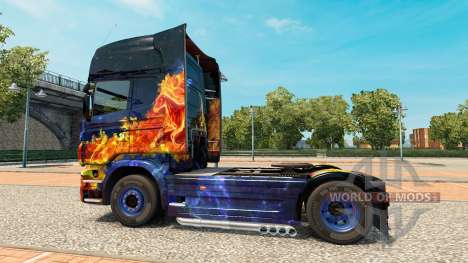 Скин Blue Fire на тягач Scania для Euro Truck Simulator 2