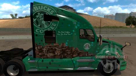 Kenworth T680 Starbucks Skin для American Truck Simulator