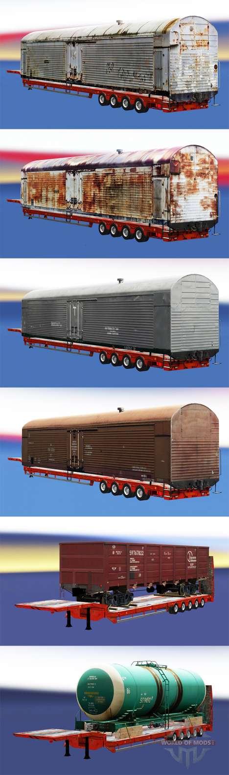 Полуприцепы с железнодорными составами для Euro Truck Simulator 2