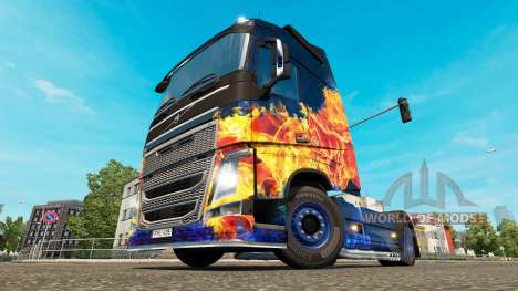 Скин Blue Fire на тягач Volvo для Euro Truck Simulator 2