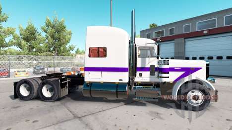 Скин White&Purple на тягач Peterbilt 389 для American Truck Simulator