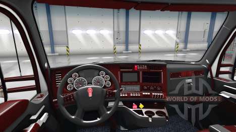 Люксовый чёрный интерьер Kenworth T680 для American Truck Simulator