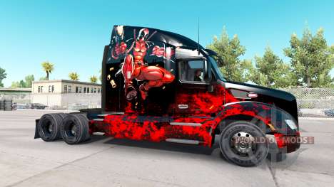 Скин Deadpool на тягач Peterbilt для American Truck Simulator