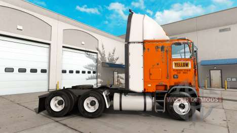 Скин Yellow Fright System на тягач Freightliner для American Truck Simulator