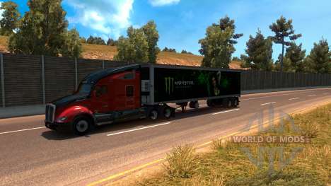 Monster Energy Trailer для American Truck Simulator