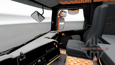 Чёрно-оранжевый интерьер Scania для Euro Truck Simulator 2