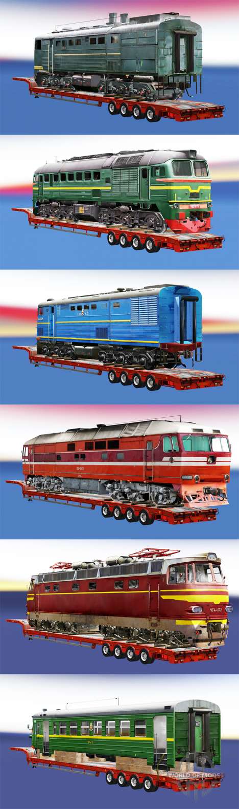 Полуприцепы с железнодорными составами для Euro Truck Simulator 2