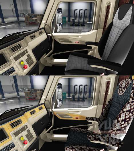 Переработанный интерьер в Peterbilt 579 для American Truck Simulator