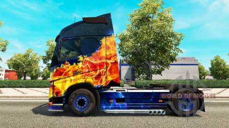 Скин Blue Fire на тягач Volvo для Euro Truck Simulator 2