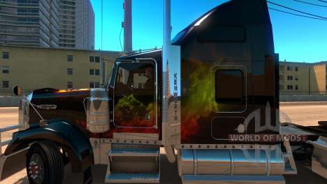 Kenworth W900 Guns and Roses Skin для American Truck Simulator