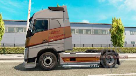 Скин Silver Transports на тягач Volvo для Euro Truck Simulator 2