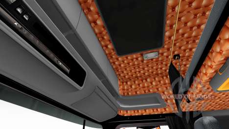 Чёрно-оранжевый интерьер Scania для Euro Truck Simulator 2
