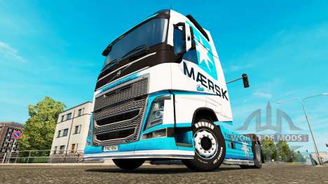 Скин Maersk на тягач Volvo для Euro Truck Simulator 2