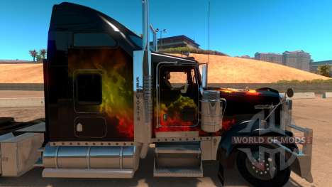 Kenworth W900 Guns and Roses Skin для American Truck Simulator