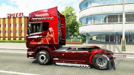 Скин Christmas на тягач Scania для Euro Truck Simulator 2